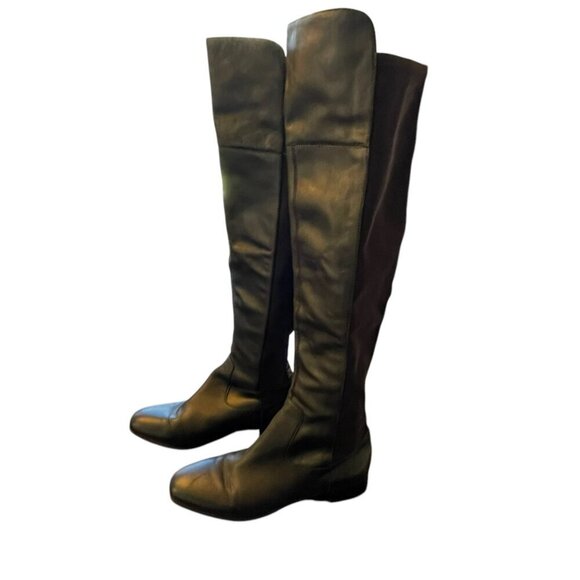 Louise Et Cie Andora OTK Boots Black Leather Stretch Louise et Cie 7M - Picture 9 of 14